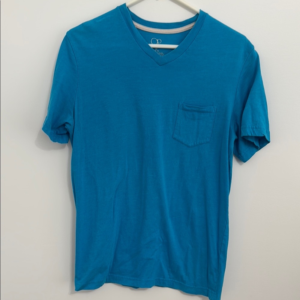 Blue V-Neck Men's Shirt